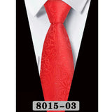Red Luxury Gray Pink Jacquard Woven Necktie