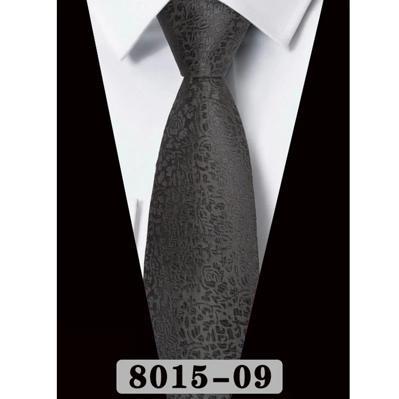 Black Luxury Gray Pink Jacquard Woven Necktie