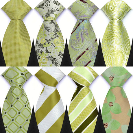 Collection of Luxury Green Color Floral Paisley Men's Ties