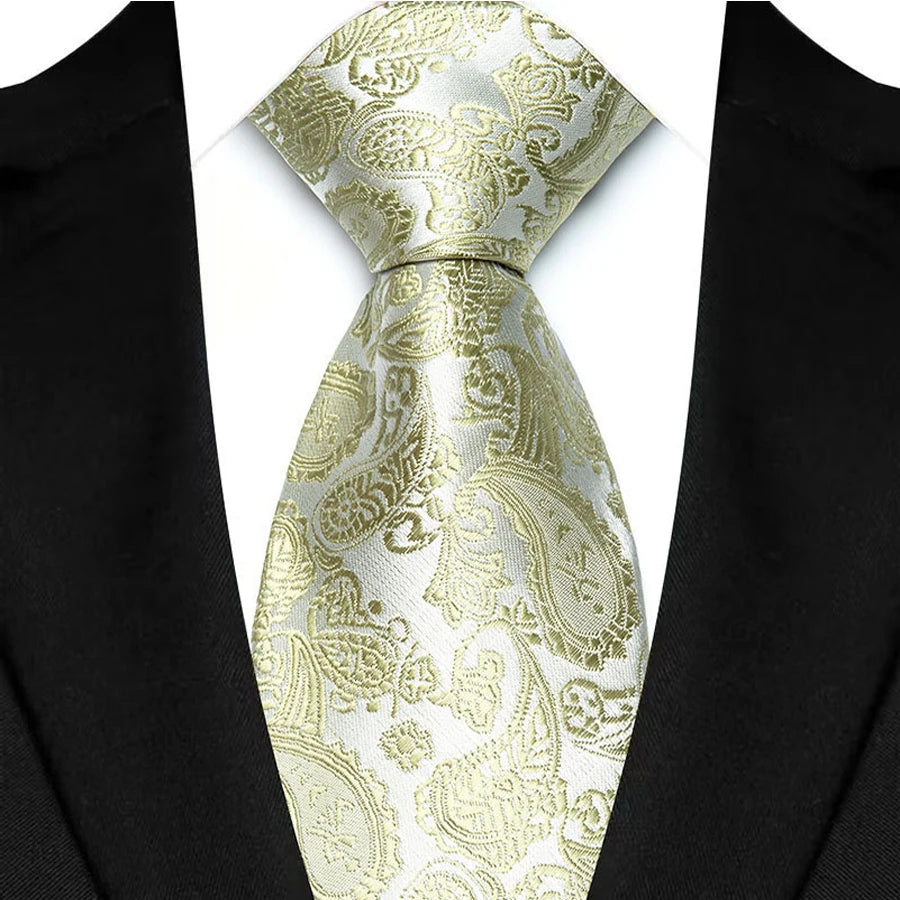  Luxury Green Color Floral Paisley Men's Ties
