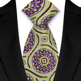  Luxury Green Purple Color Floral Paisley Men's Ties