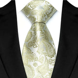 Luxury Green Color Floral Paisley Men's Ties