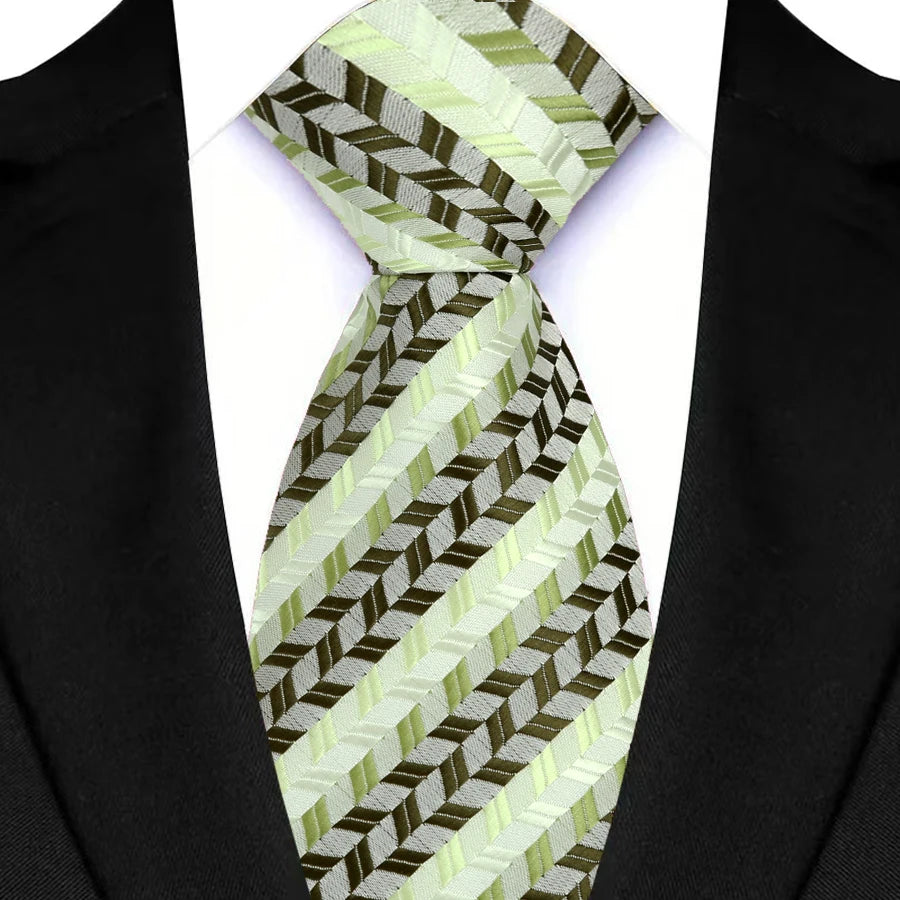  Luxury Green Color Floral Paisley Men's Ties