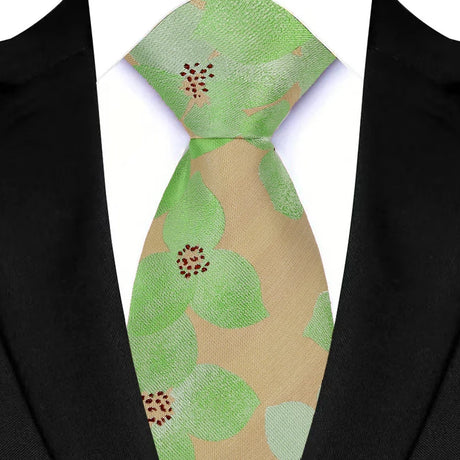 Luxury Green Color Floral Paisley Men's Ties