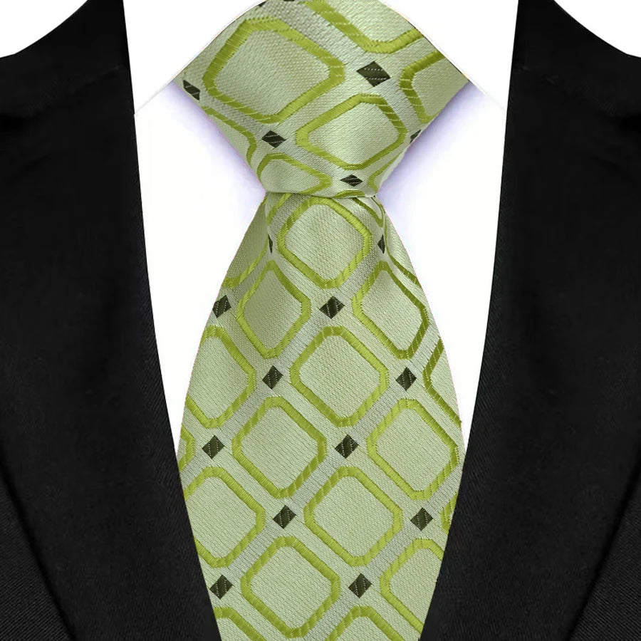  Luxury Green Color Floral Paisley Men's Ties