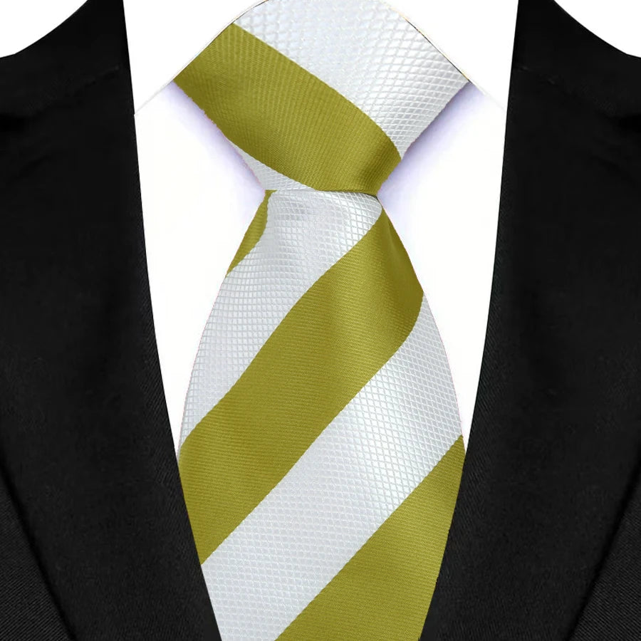  Luxury White Gold  Color Floral Paisley Men's Ties