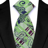 Luxury Green Color Floral Paisley Men's Ties