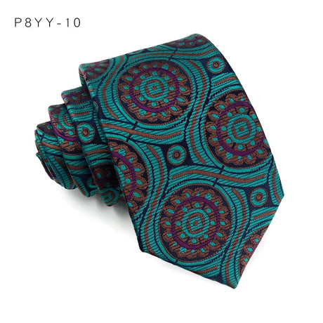 Luxury Green Striped Plaid Jacquard Woven Necktie
