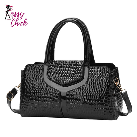 Luxury Handbag Classic Crocodile Pattern Sassy Chick Logo