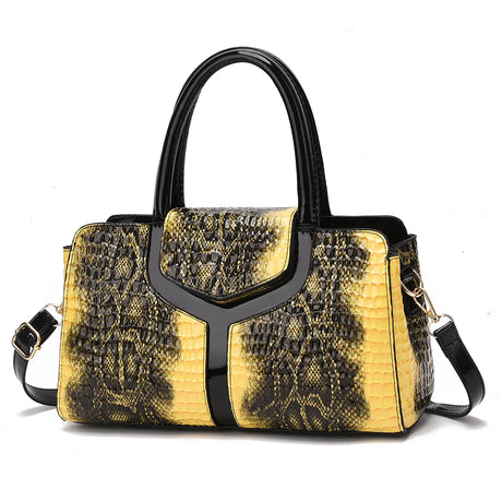 Gold black Luxury Handbag Classic Crocodile Pattern