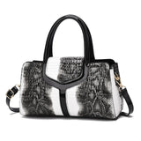 black white Luxury Handbag Classic Crocodile Pattern