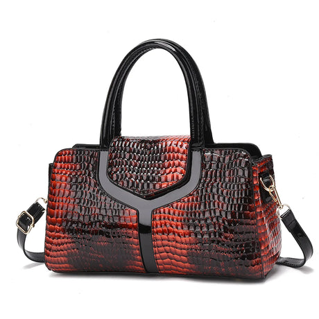 red black Luxury Handbag Classic Crocodile Pattern