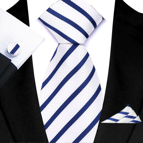 Luxury Hanky Cufflinks Set Jacquard 8cm Necktie
