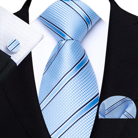 Luxury Hanky Cufflinks Set Jacquard 8cm Necktie