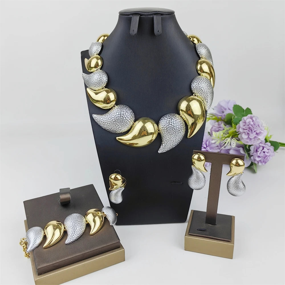 Luxury High Quality 18K Gold Plated Dubai Jewelry Set