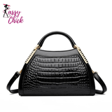 Luxury Hobos Alligator Patent Leather Handbag Sassy Chick Logo
