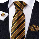 Luxury Jacquard Gold Silk Men Tie