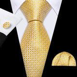 Luxury Jacquard Gold Silk Men Tie