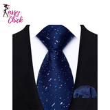 Luxury Jacquard Handkerchief Set Dot Plaid 8CM Tie Sassy Chick Logo