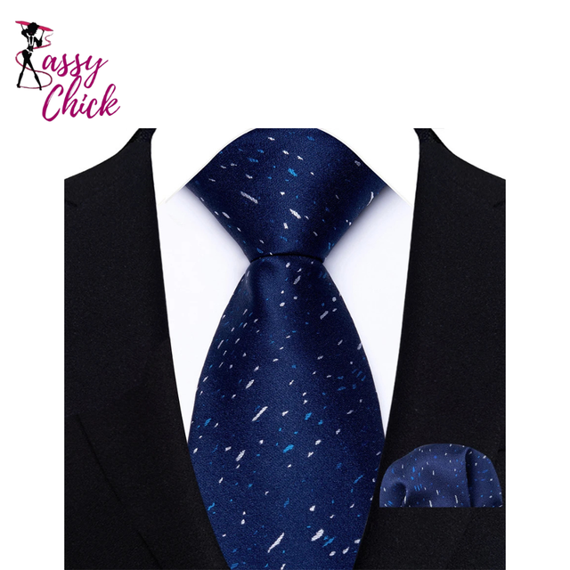 Luxury Jacquard Handkerchief Set Dot Plaid 8CM Tie Sassy Chick Logo