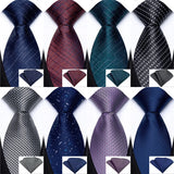 Collection of Luxury Jacquard Handkerchief Set Dot Plaid 8CM Tie