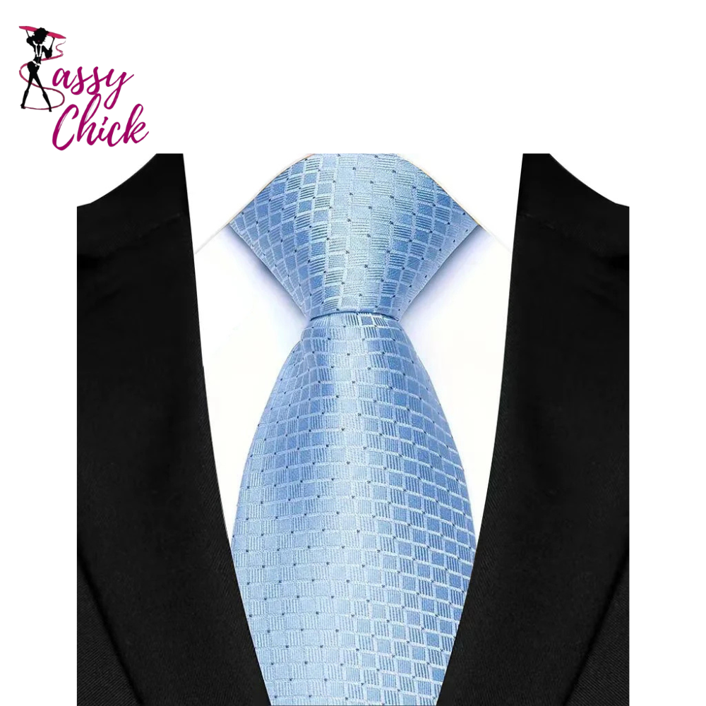 Luxury Jacquard Woven 8CM Business Wedding Necktie Sassy Chick Logo