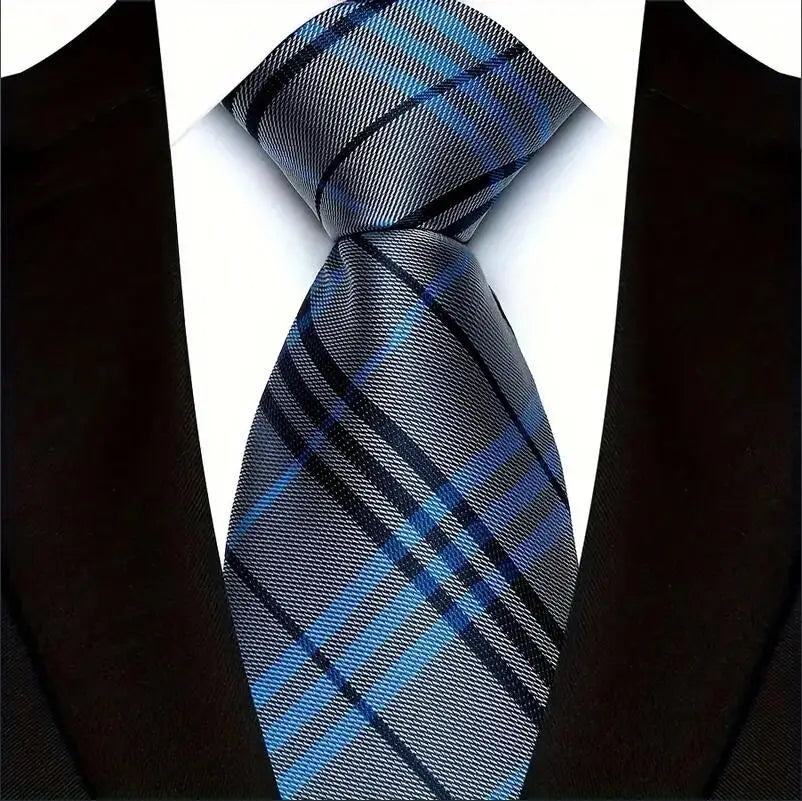 Gray Luxury Jacquard Woven 8CM Business Wedding Necktie