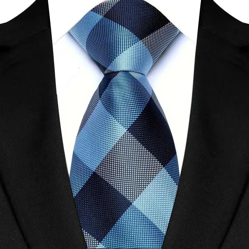Blue Luxury Jacquard Woven 8CM Business Wedding Necktie