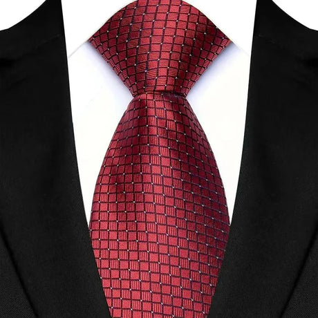 Red Luxury Jacquard Woven 8CM Business Wedding Necktie