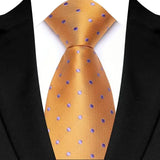 Gold Luxury Jacquard Woven 8CM Business Wedding Necktie