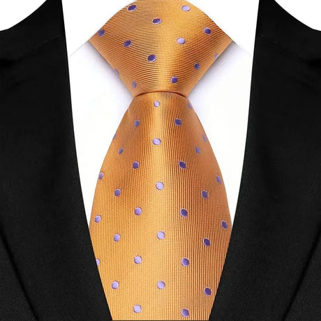 Gold Luxury Jacquard Woven 8CM Business Wedding Necktie