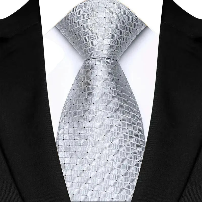 Gray Luxury Jacquard Woven 8CM Business Wedding Necktie