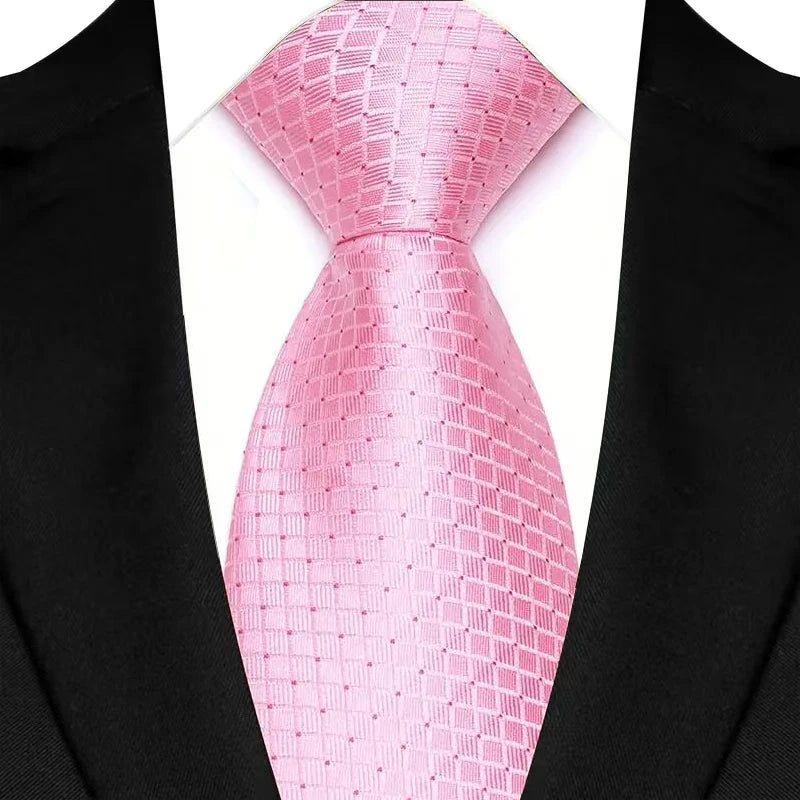 Pink Luxury Jacquard Woven 8CM Business Wedding Necktie