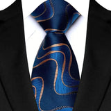 Blue Luxury Jacquard Woven 8CM Business Wedding Necktie