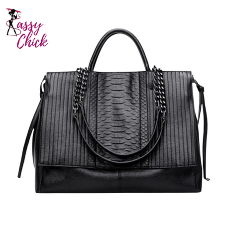 Luxury Large Capacity Crocodile Handbags Sassy Chick Logo