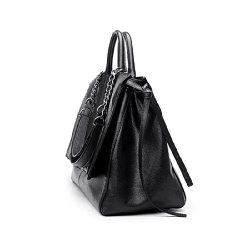 side view of crocodile handbag 