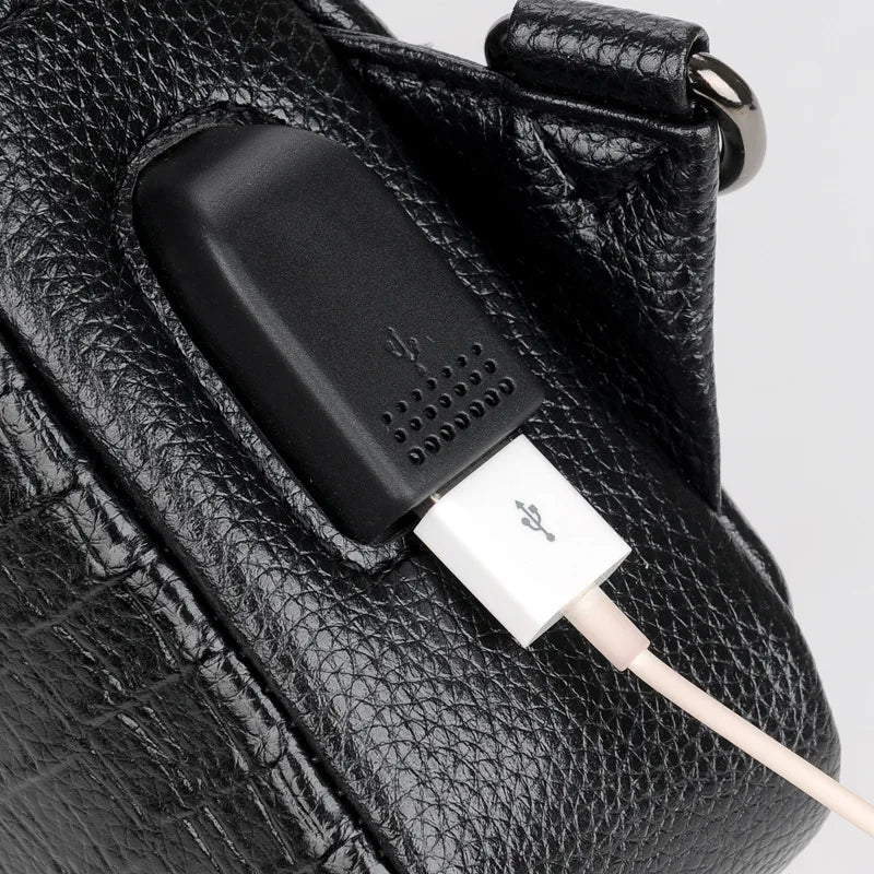 Charger Luxury Leather Chest Bag