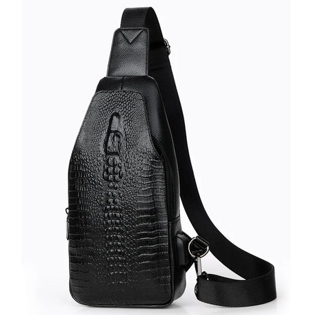 Black Luxury Leather Chest Bag