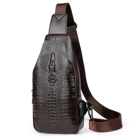 Brown Luxury Leather Chest Bag