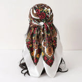 White Luxury Leopard Print  Bandanas Hijab