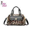 Luxury Leopard Print Shoulder Crossbody Bag Sassy Chick Logo