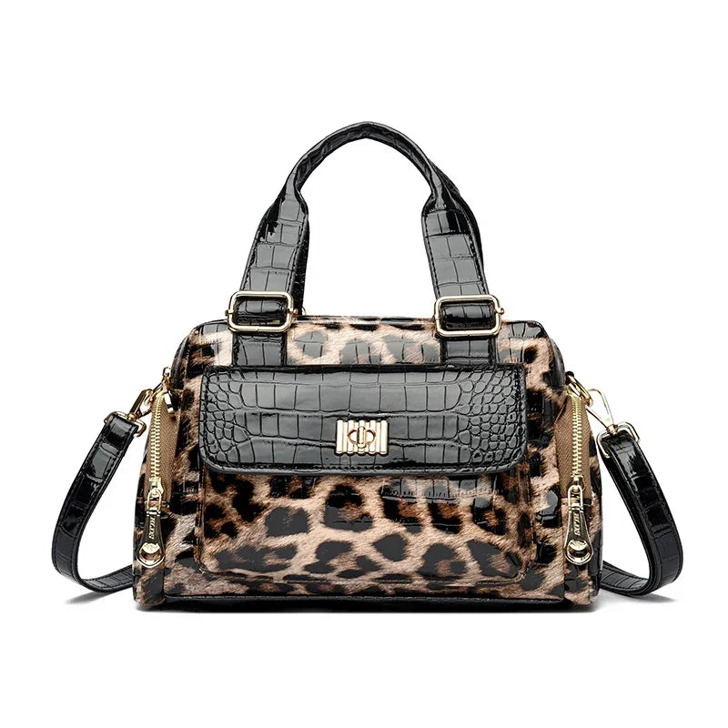 Luxury Leopard Print Shoulder Crossbody Bag
