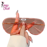 Luxury Metal Decoration Women Sunglasses Sassy Chick Logo