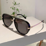 Black Luxury Metal Decoration Women Sunglasses