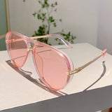 Pink Luxury Metal Decoration Women Sunglasses