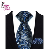 Luxury Navy Pocket Square 8cm Necktie Gravata Sassy Chick Logo