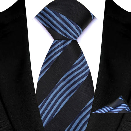 Luxury Navy Pocket Square 8cm Necktie Gravata