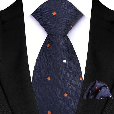 Luxury Navy Pocket Square 8cm Necktie Gravata