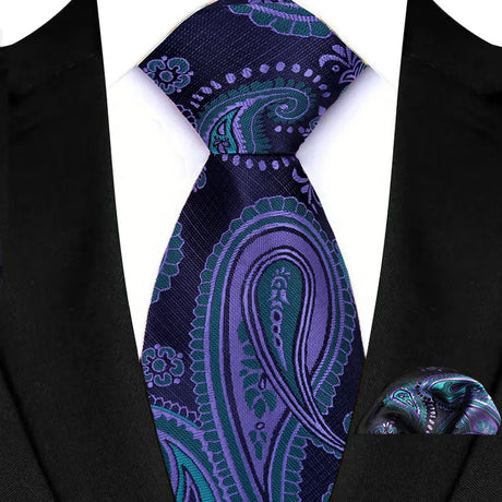 Luxury Navy Pocket Square 8cm Necktie Gravata