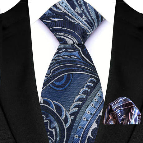 Luxury Navy Pocket Square 8cm Necktie Gravata